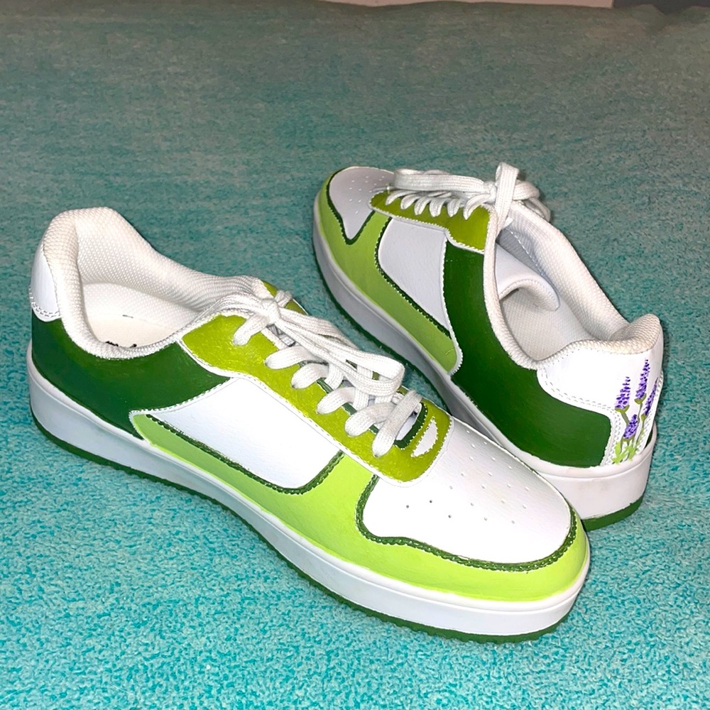 Lavender Custom Painted Sneakers